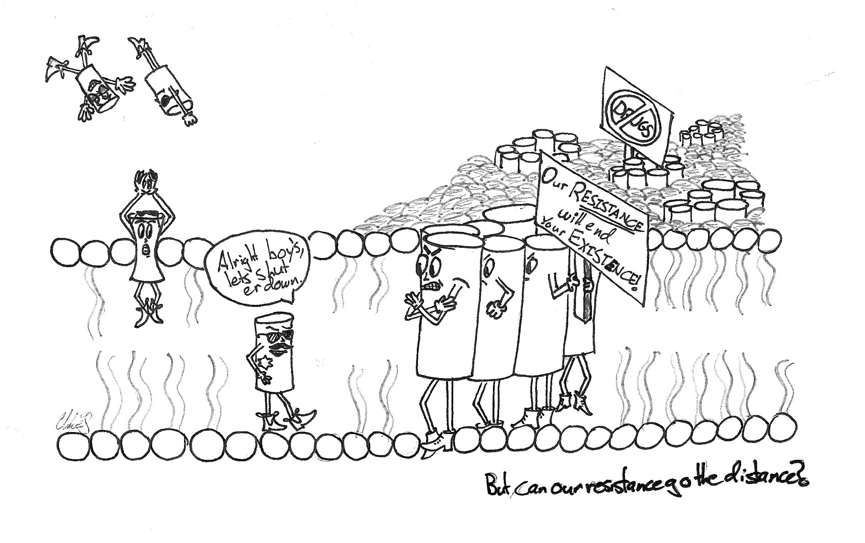 antibiotics killing bacteria cartoon